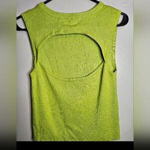 Sleeveless Lime Green Ribbed Top
